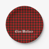 Clan Wallace Tartan en Text Papieren Bordje (Voorkant)