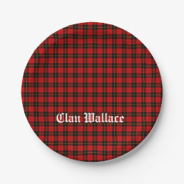 Clan Wallace Tartan en Text Papieren Bordje