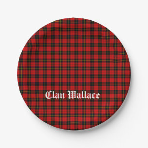 Clan Wallace Tartan en Text Papieren Bordje
