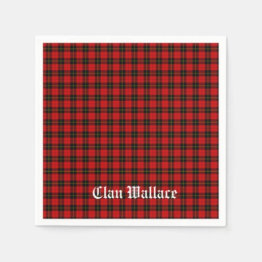 Clan Wallace Tartan en Text Servet (Voorkant)