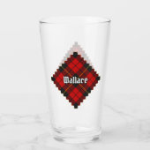 Clan Wallace Tartan Glass Glas (Achterkant)