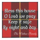 Clan Wallace Tartan House Blessing Kubus (Voorkant)