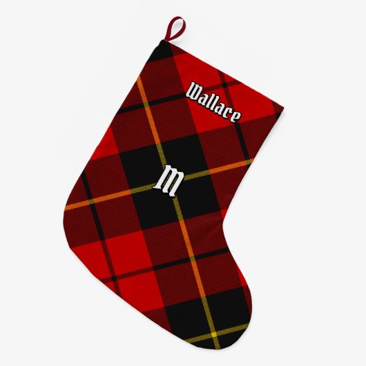 Clan Wallace Tartan Kerstmis stoppen Grote Kerstsok (Voorkant (Hangend))