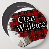 Clan Wallace Tartan Kwast Ronde Button 6,0 Cm (Voorkant /achterkant)
