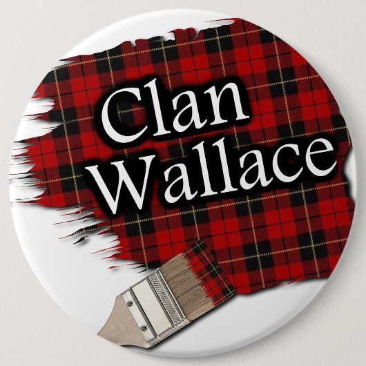 Clan Wallace Tartan Kwast Ronde Button 6,0 Cm (Voorkant)