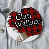 Clan Wallace Tartan Kwast Ronde Button 6,0 Cm (In situ)