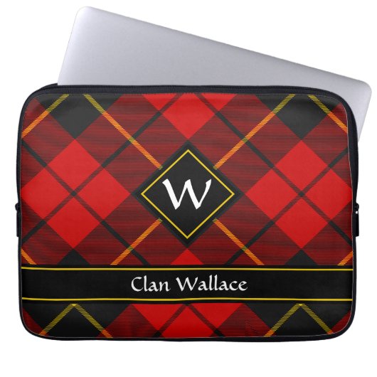 Clan Wallace Tartan-laptophoes Laptop Sleeve (Voorkant)
