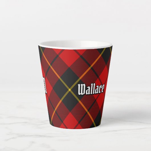 Clan Wallace Tartan Latte Mok (Voorkant)