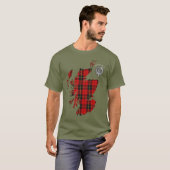 Clan Wallace Tartan Map & Crest T-Shirt (Voorkant volledig)