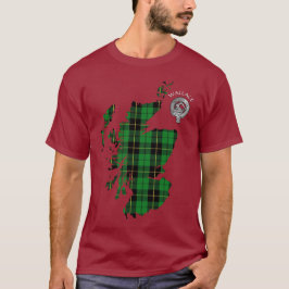Clan Wallace Tartan Map & Crest T-Shirt
