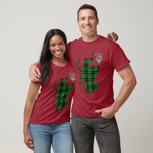 Clan Wallace Tartan Map & Crest T-Shirt (Unisex)