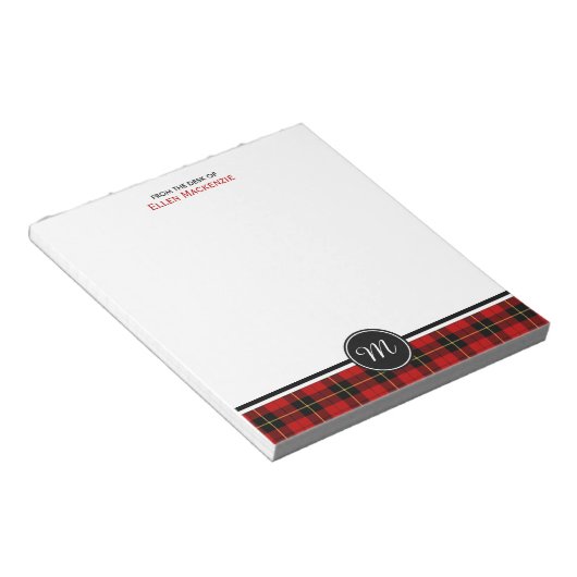 Clan Wallace Tartan Monogram Notitieblok (Schuin)