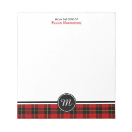Clan Wallace Tartan Monogram Notitieblok