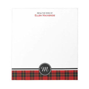 Clan Wallace Tartan Monogram Notitieblok