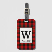 Clan Wallace Tartan Monogrammed Bagagelabel (Voorkant (verticaal))