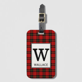 Clan Wallace Tartan Monogrammed Bagagelabel