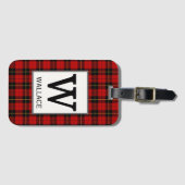 Clan Wallace Tartan Monogrammed Bagagelabel (Voorkant (horizontaal))