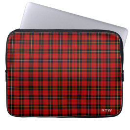 Clan Wallace Tartan Red en Black Pset Monogram Laptop Sleeve