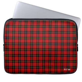 Clan Wallace Tartan Red en Black Pset Monogram Laptop Sleeve