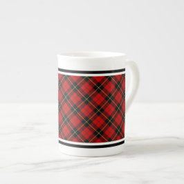 Clan Wallace Tartan Red en Black Pset Porselein Kop