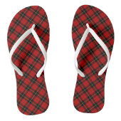 Clan Wallace Tartan Schots Rood en Zwart Plaid Teenslippers (Voetbed)