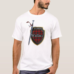Clan Wallace Tartan Schots Schild & Zwaard T-shirt