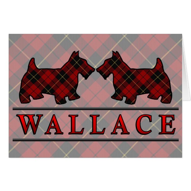 Clan Wallace Tartan Scottie Dogs (Voorkant Horizontaal)