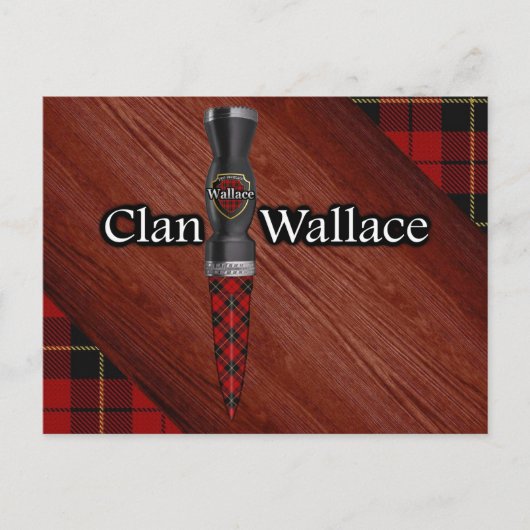 Clan Wallace Tartan Sgian Dubh Blade Briefkaart (Voorkant)