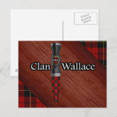 Clan Wallace Tartan Sgian Dubh Lemmet Briefkaart (Voorkant / Achterkant)