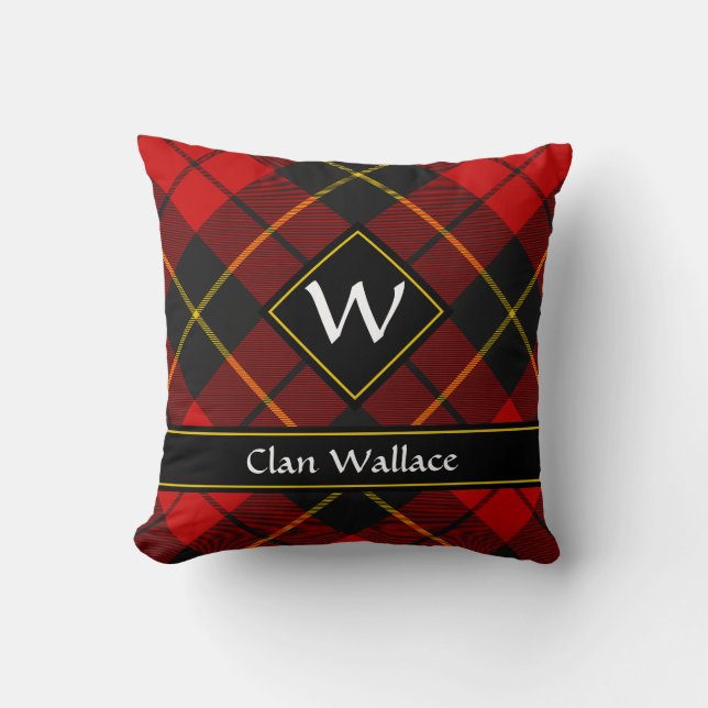 Clan Wallace Tartan Sierkussen (Voorkant)