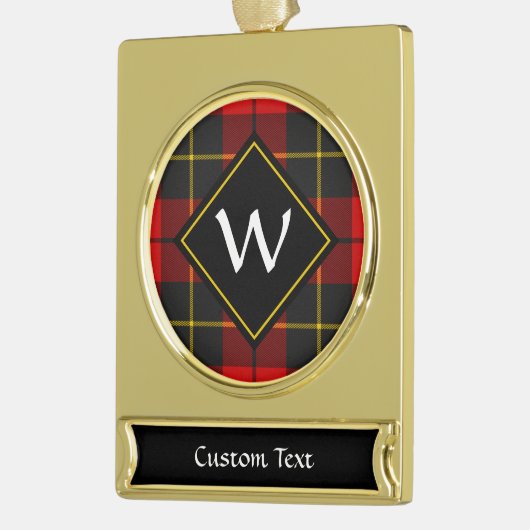 Clan Wallace Tartan Silver Plated Banner Ornament Verguld Banner Ornament (Links)