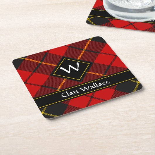 Clan Wallace Tartan Square Paper Onderzetter (Schuin)