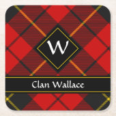 Clan Wallace Tartan Square Paper Onderzetter (Voorkant)
