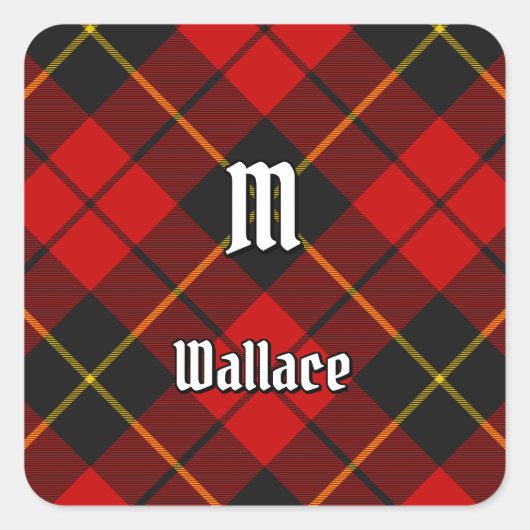 Clan Wallace Tartan Square Sticker (Voorkant)