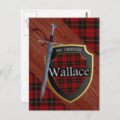 Clan Wallace Tartan Sword & Shield Briefkaart (Voorkant / Achterkant)