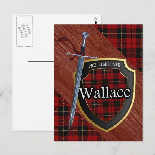 Clan Wallace Tartan Sword & Shield Briefkaart (Voorkant / Achterkant)
