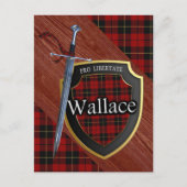 Clan Wallace Tartan Sword & Shield Briefkaart (Voorkant)