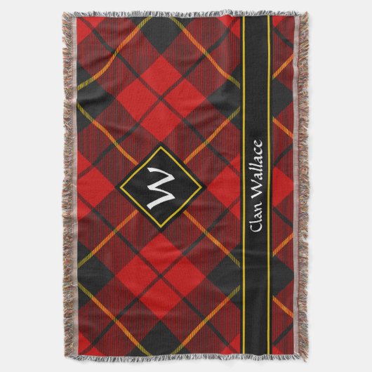 Clan Wallace Tartan Throw Blanket Deken (Voorkant Verticaal)