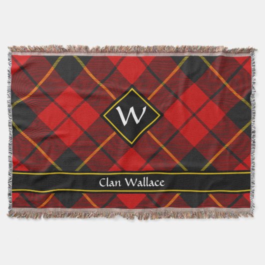 Clan Wallace Tartan Throw Blanket Deken (Voorkant)