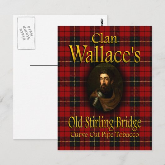 Clan Wallace's oude Stirling Bridge Pipe Tobacco Briefkaart (Voorkant / Achterkant)