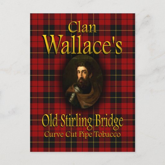 Clan Wallace's oude Stirling Bridge Pipe Tobacco Briefkaart (Voorkant)