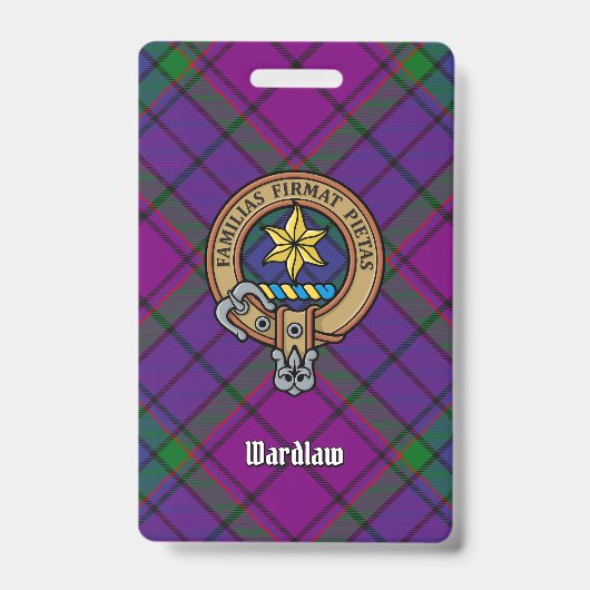 Clan Wardlaw Crest over tartan Badge (Voorzijde)