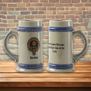 Clan Wardlaw Crest over Tartan Bierpul