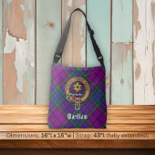 Clan Wardlaw Crest over Tartan Crossbody Tas