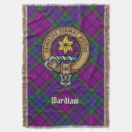 Clan Wardlaw Crest over tartan Deken (Voorkant Verticaal)