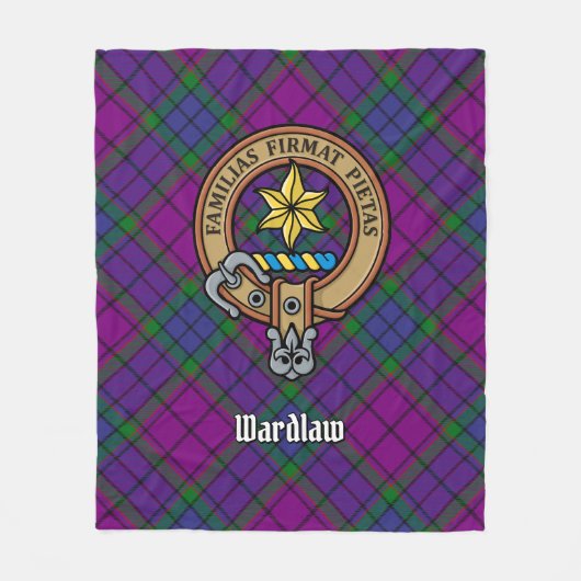 Clan Wardlaw Crest over Tartan Fleece Deken (Voorkant)