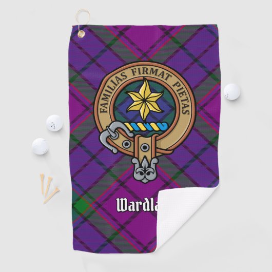 Clan Wardlaw Crest over Tartan Golfhanddoek (Insitu)