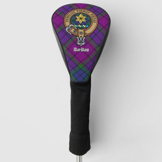 Clan Wardlaw Crest over Tartan Golfheadcover (Voorkant)