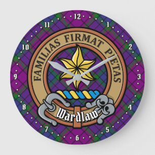 Clan Wardlaw Crest over Tartan Grote Klok