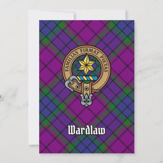 Clan Wardlaw Crest over Tartan Kaart (Achterkant)